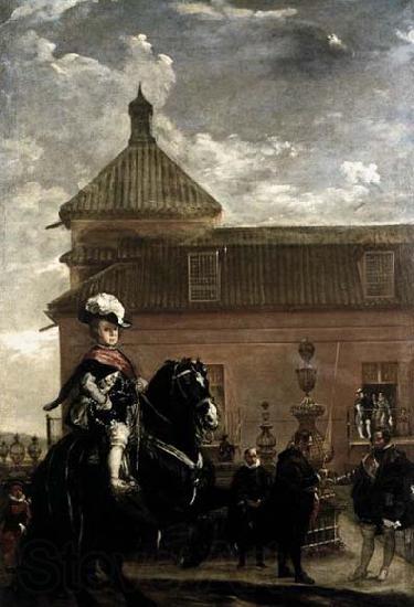 VELAZQUEZ, Diego Rodriguez de Silva y Prince Baltasar Carlos with the Count-Duke of Olivares at the Royal Mews